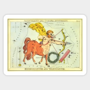 Sagittarius the Centaur Archer, from Urania's Mirror, Vintage Signs of the Zodiac Sticker